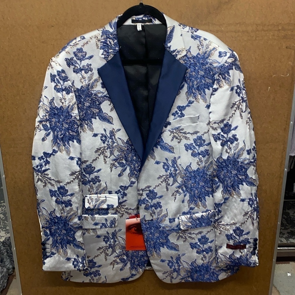 Insomnia Formal Men's Jacket  Navy Silver Sz Xl NWT